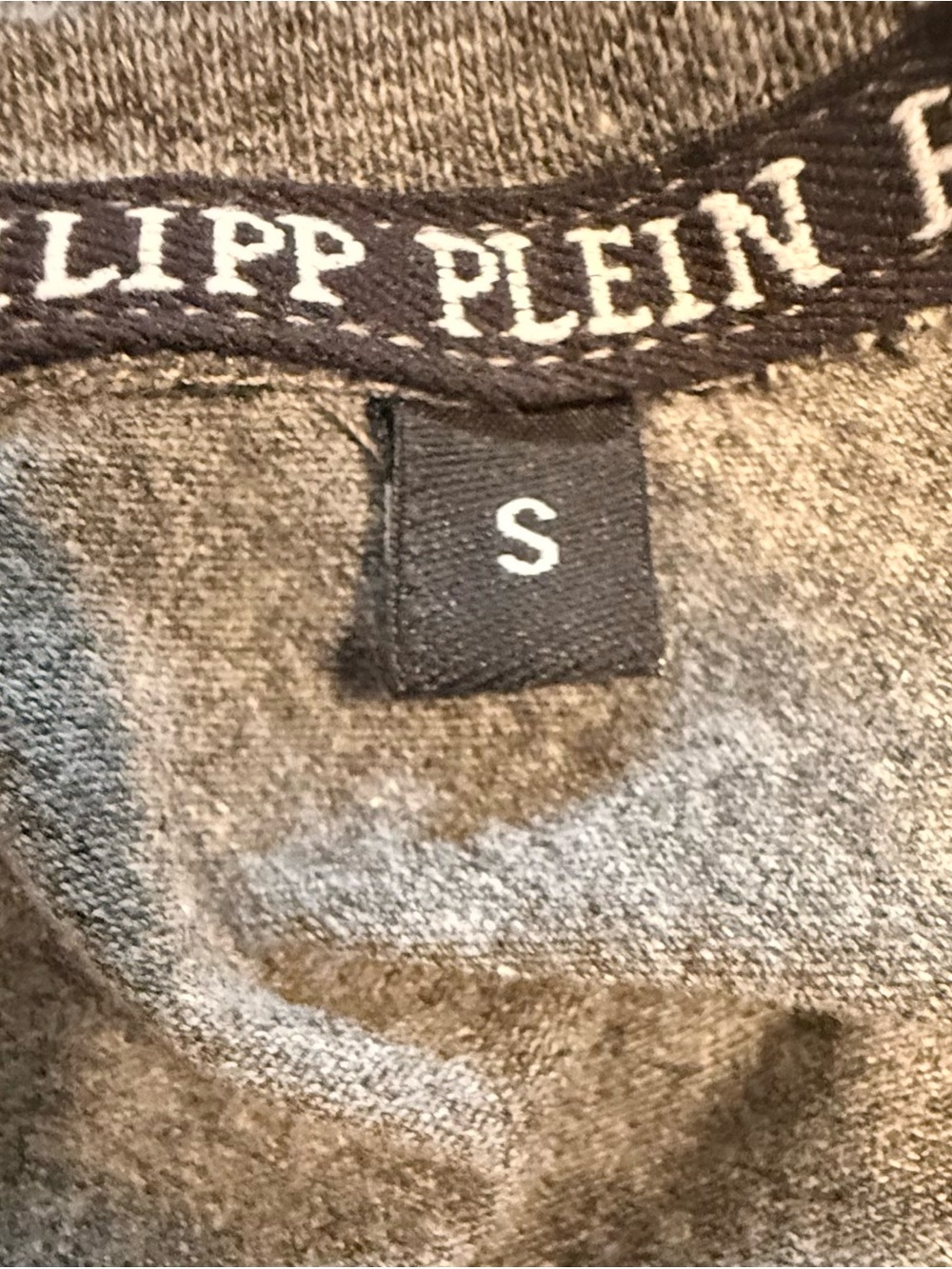 Philipp Plein Men's S Gray Cotton/Poly Logo Graphic Crew Neck Short Sleeve Tee - Picture 6 of 9